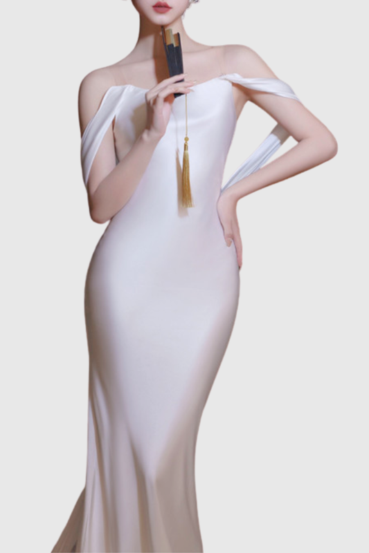 Egonia Floral Lace Satin Maxi Dress