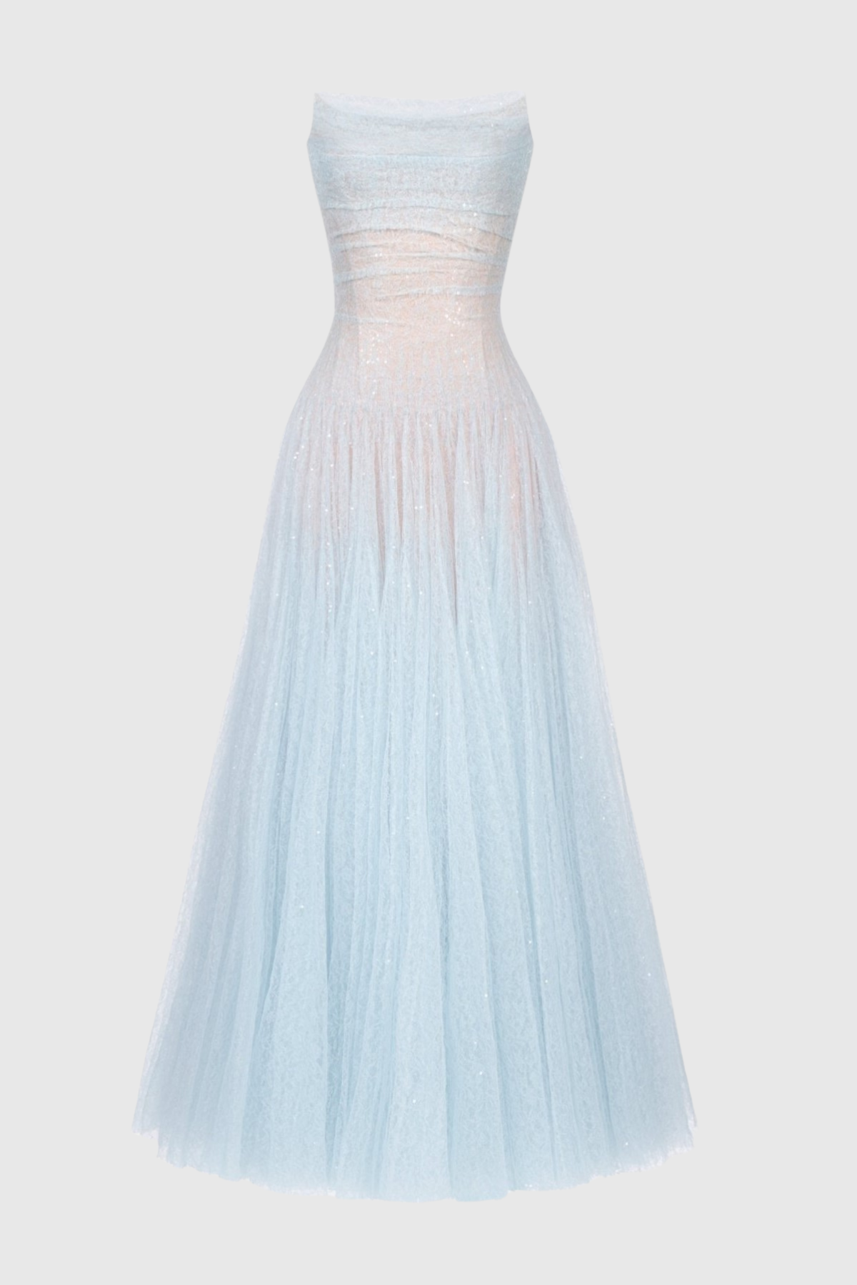Acer Strapless Lace Corset Midi Dress - Blue