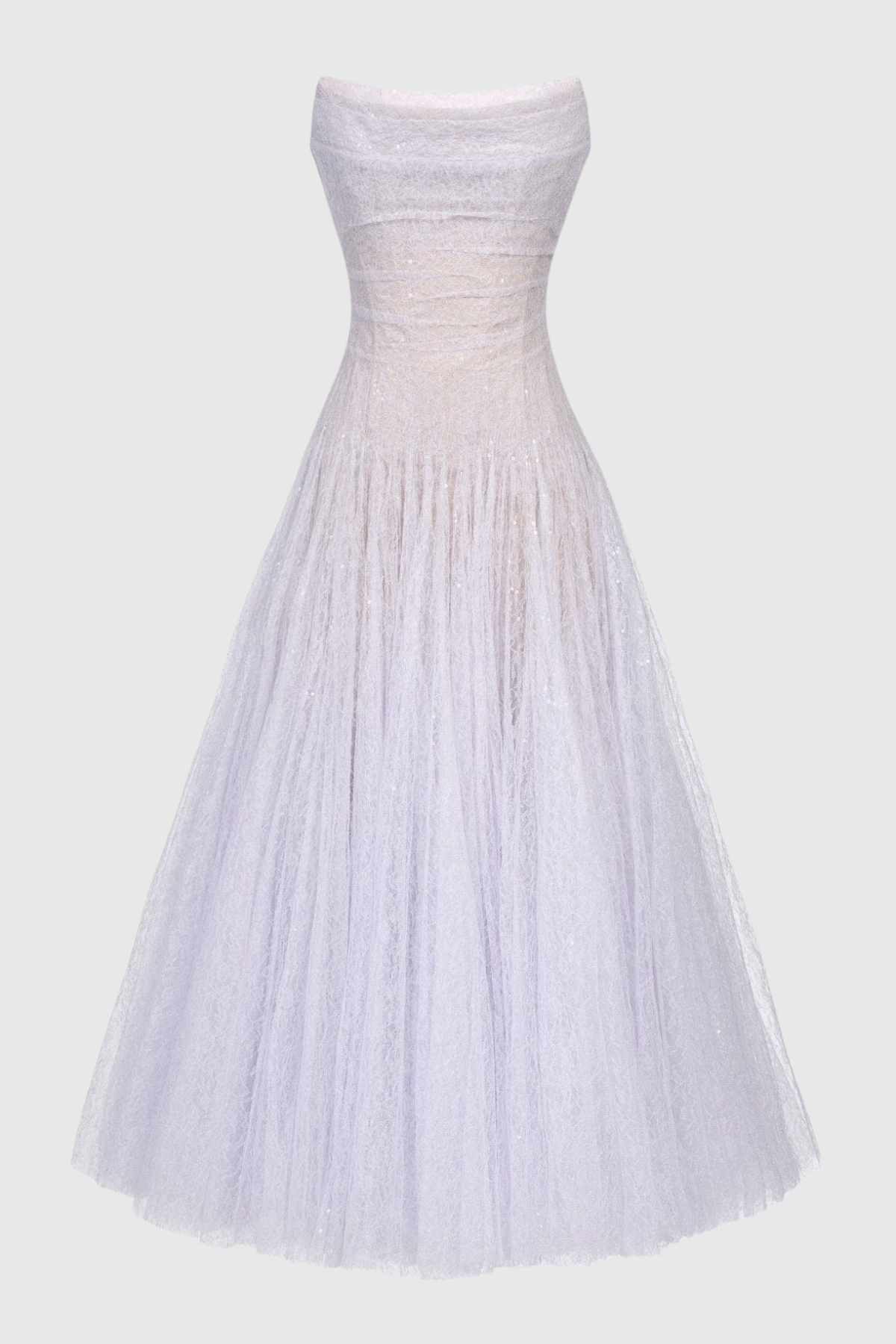 Acer Strapless Lace Corset Midi Dress - Purple