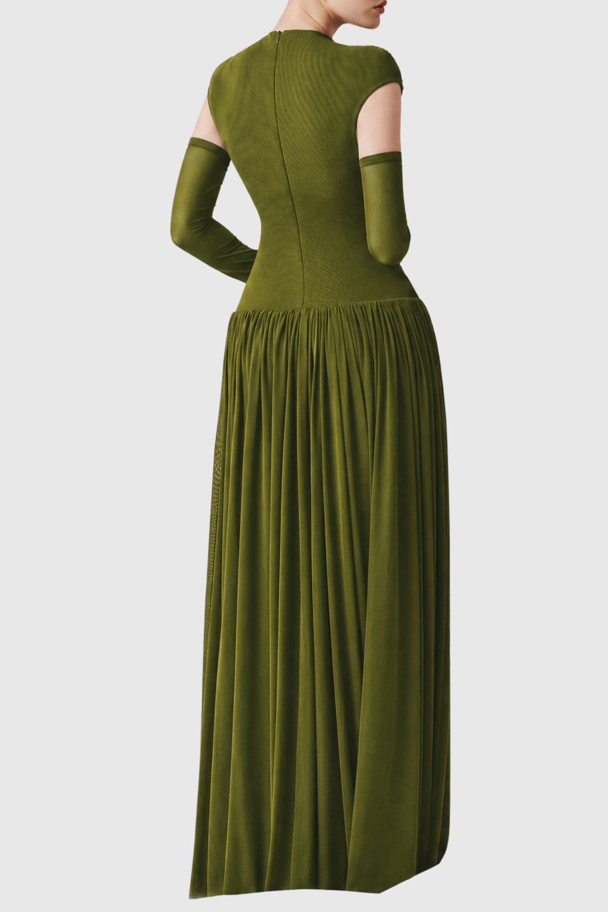 Addya Ruched Maxi Dress - Green