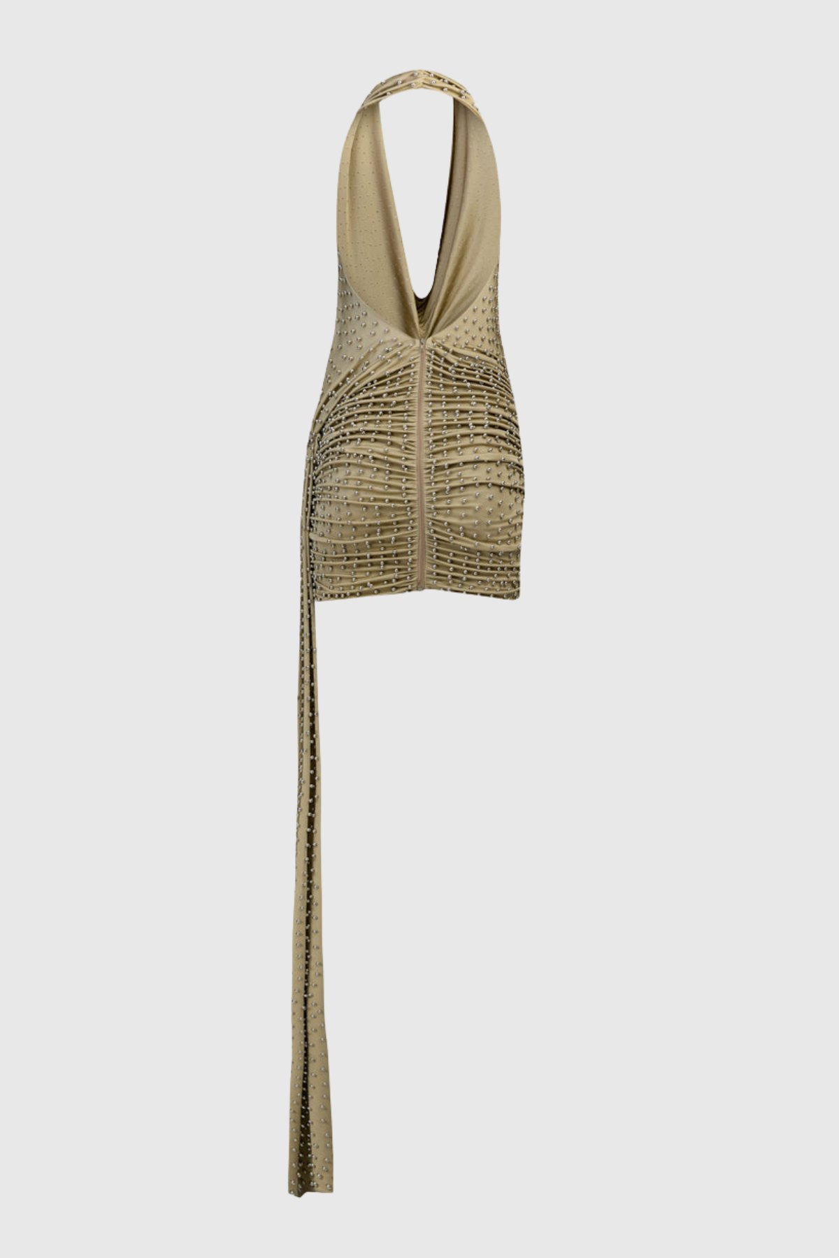 Adlai Stud Embellished Halter Mini Dress - Beige