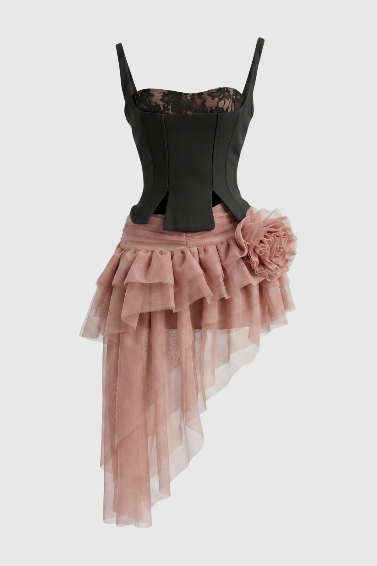 Aerina Lace Corset & Mini Skirt Set - Apricot