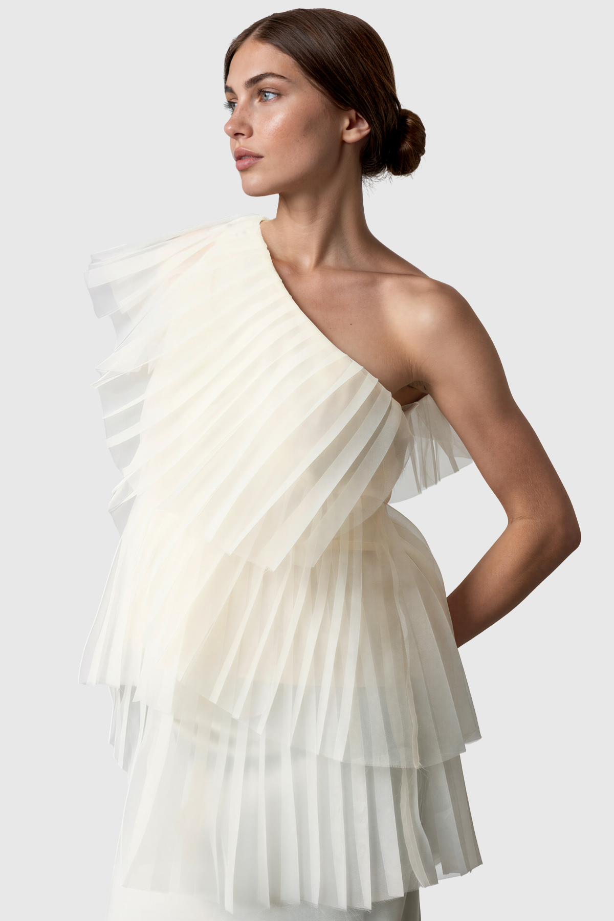 Aithne One Shoulder Pleated Top
