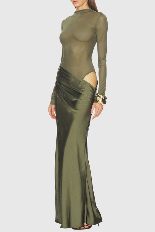 Alaska Cutout Satin Maxi Dress