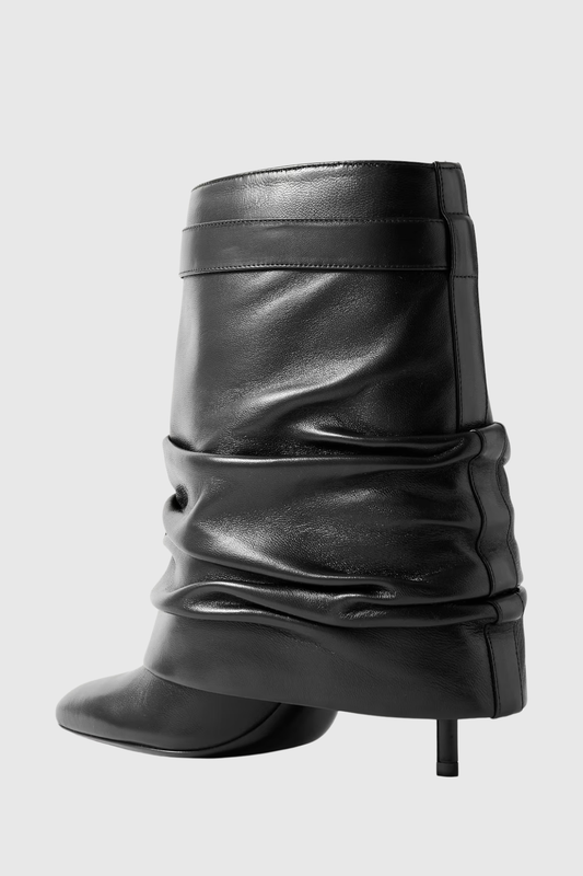Alfs Lock Stiletto Leather Ankle Boots