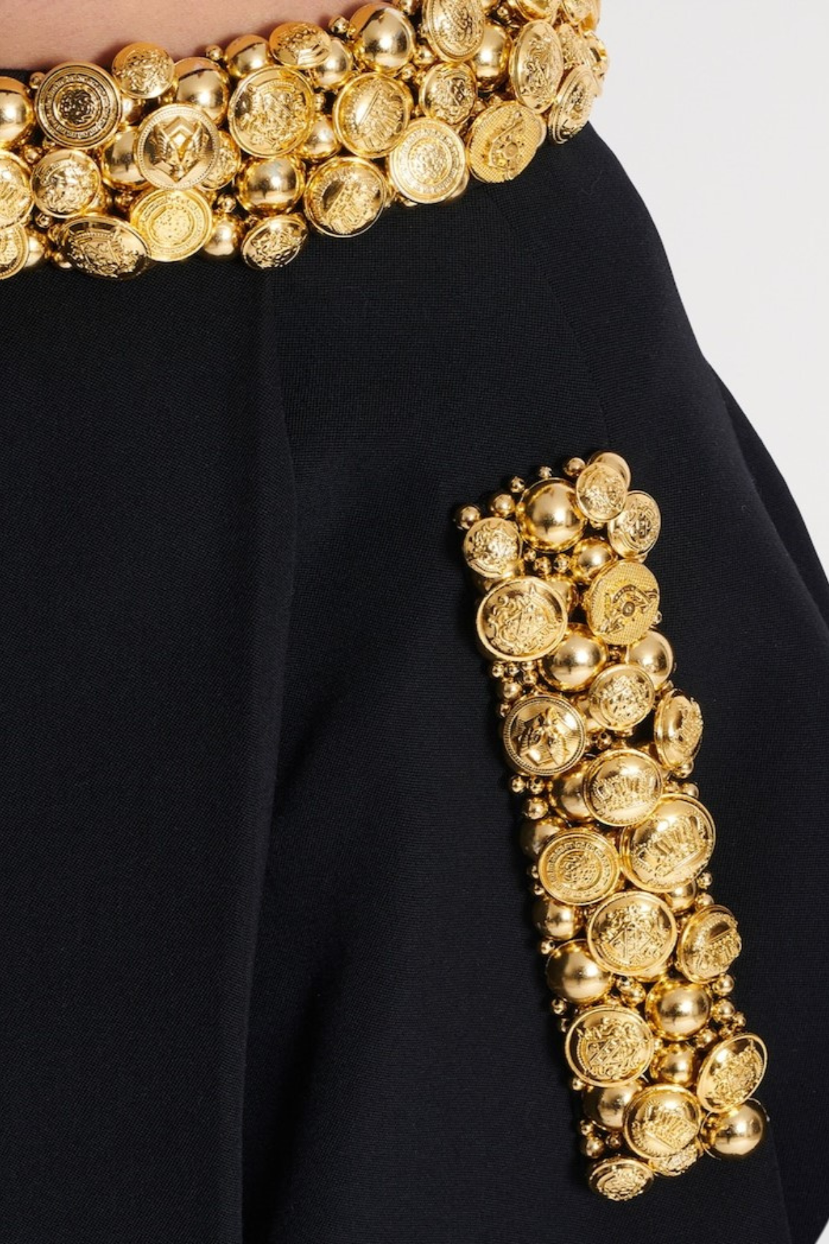 Ambika Buttoned Embellished Top & Mini Skirt Set