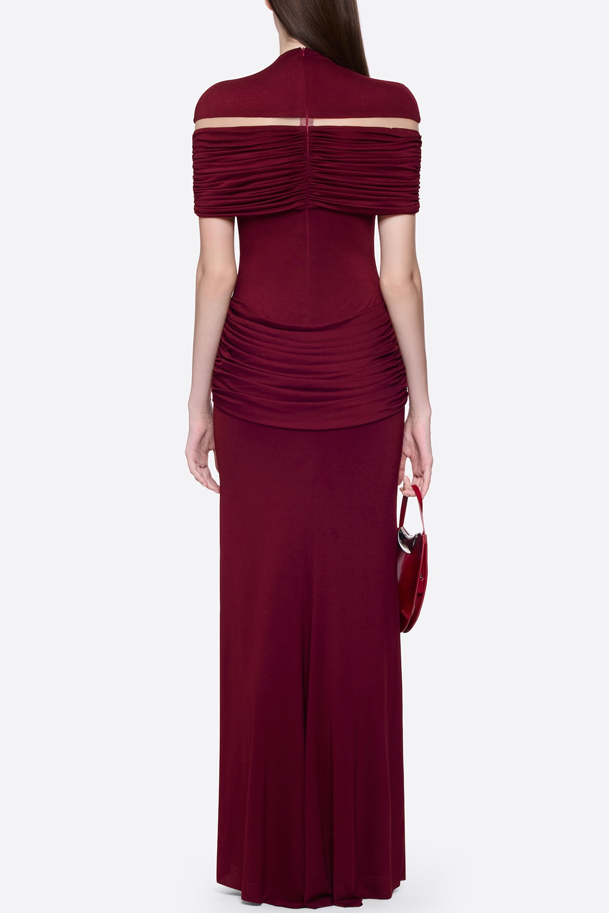 Amoda Cutout Ruched Maxi Dress - Wine