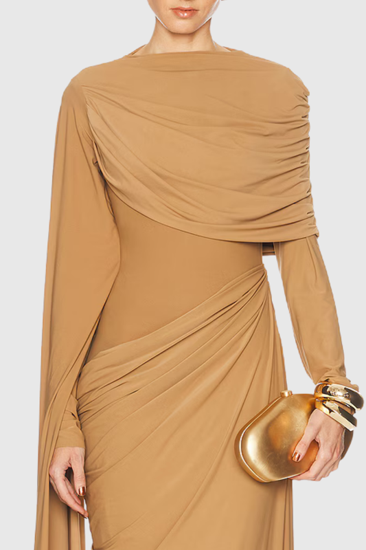 Anaise Asymmetric Draped Maxi Dress