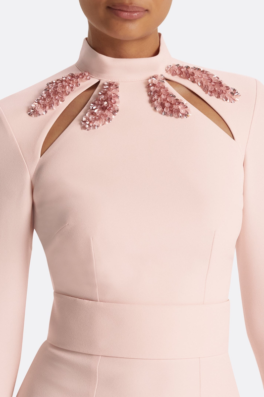 Anise Sequin Embellished Cutout Mermaid Maxi Dress - Pink