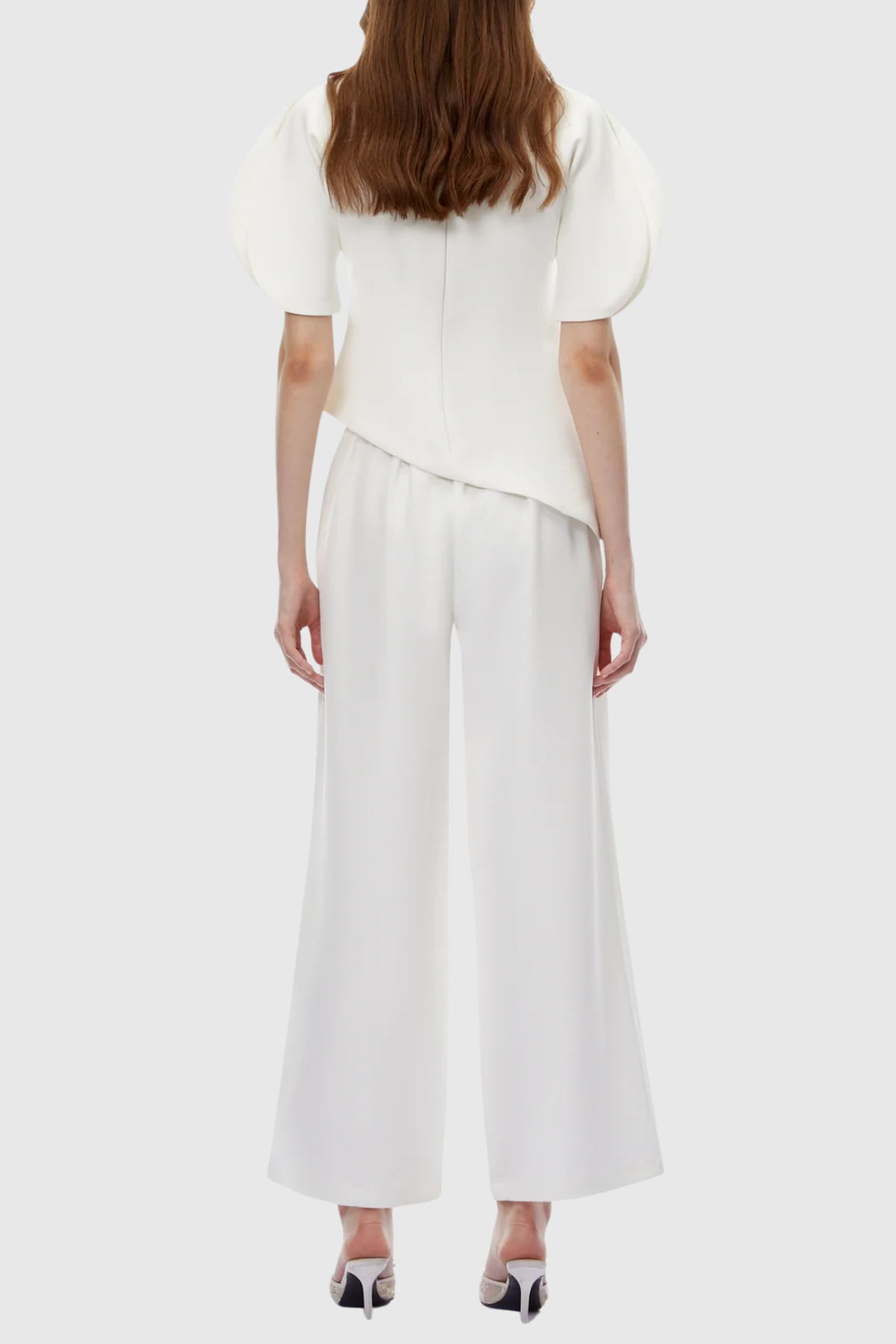 Aniya Puff Sleeve Top & Trousers Set - White