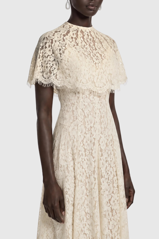 Arshiya Lace Cape Maxi Dress