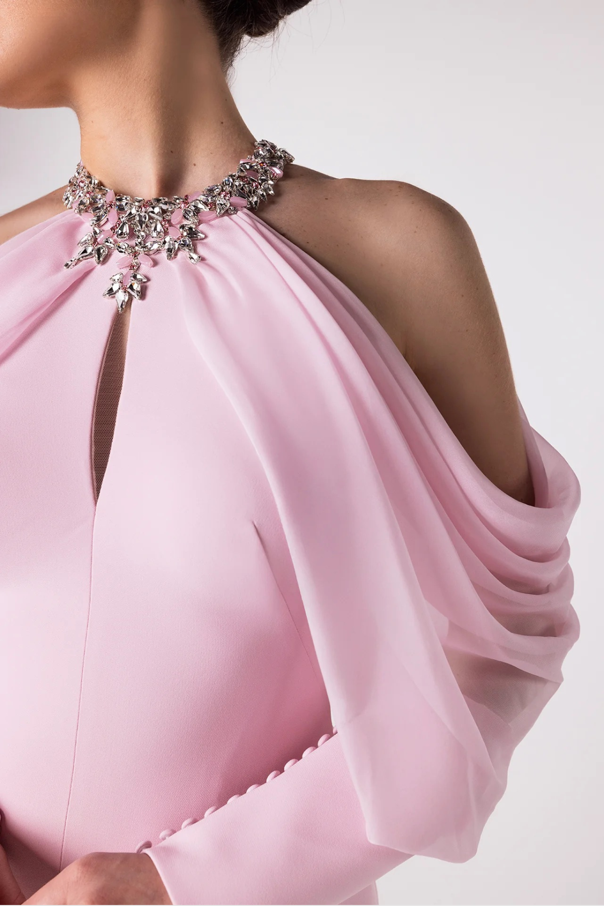 Artemisa Crystal Off Shoulder Mermaid Maxi Dress - Pink