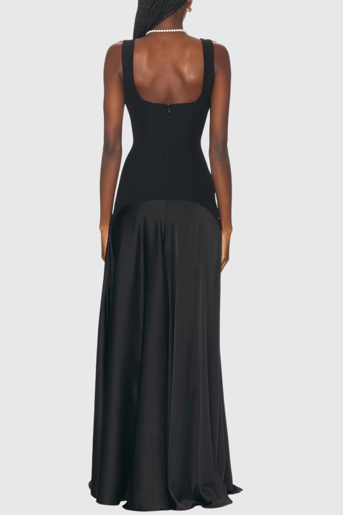 Aruna Curved Hem Maxi Dress - Black
