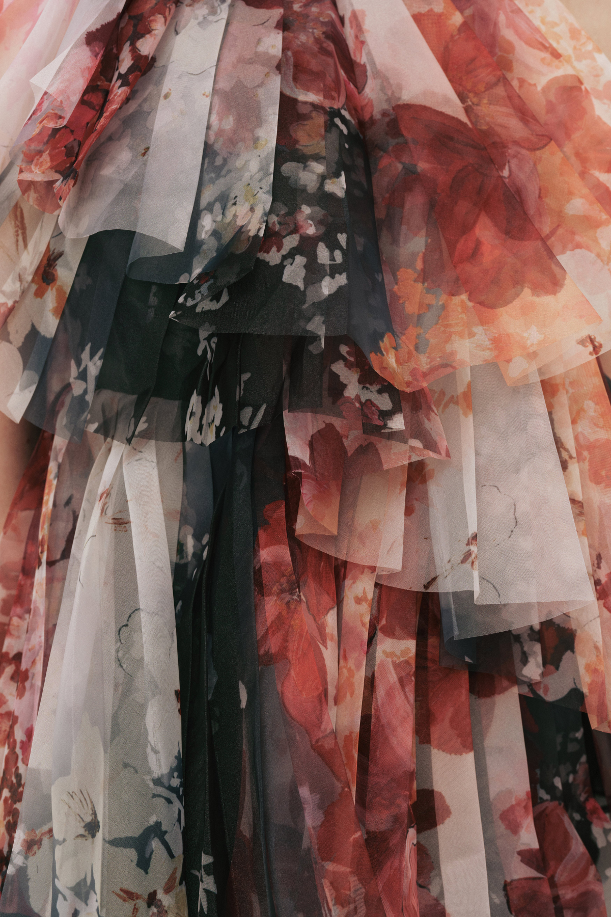 Astoria Floral Tiered Pleated Top
