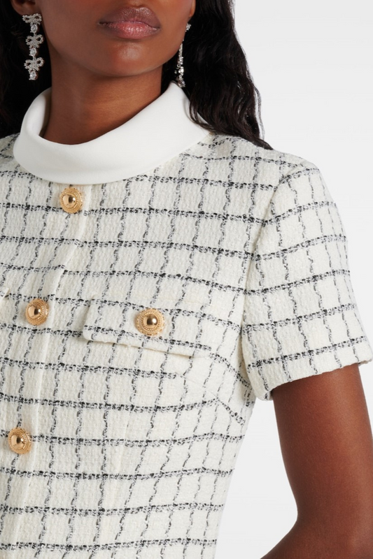 Atarah Tweed Buttoned Mini Dress