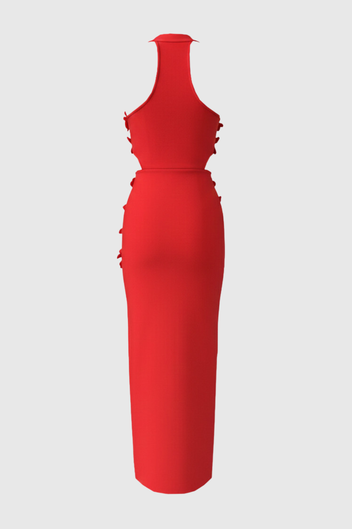 Atieno Floral Appliqué Maxi Bandage Dress - Red