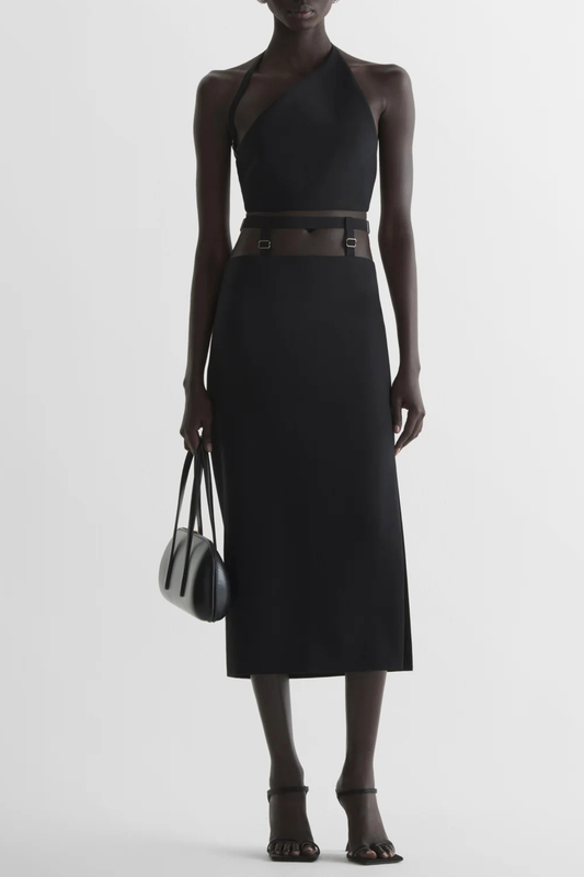 Averil Suspended Midi skirt - Black