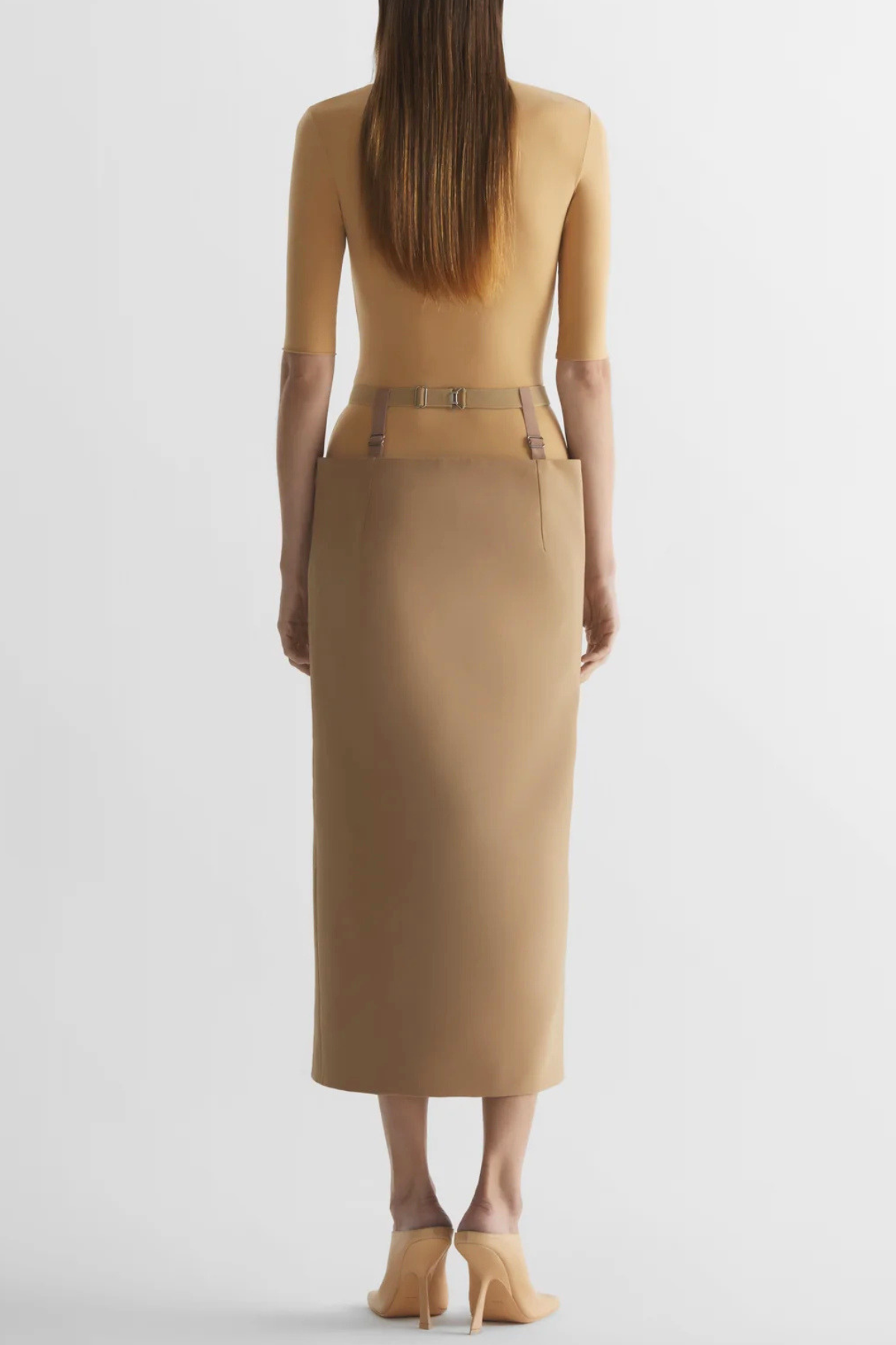 Averil Suspended Midi skirt - Khaki