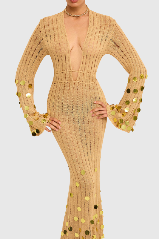 Avisa Sequin Knit Maxi Dress
