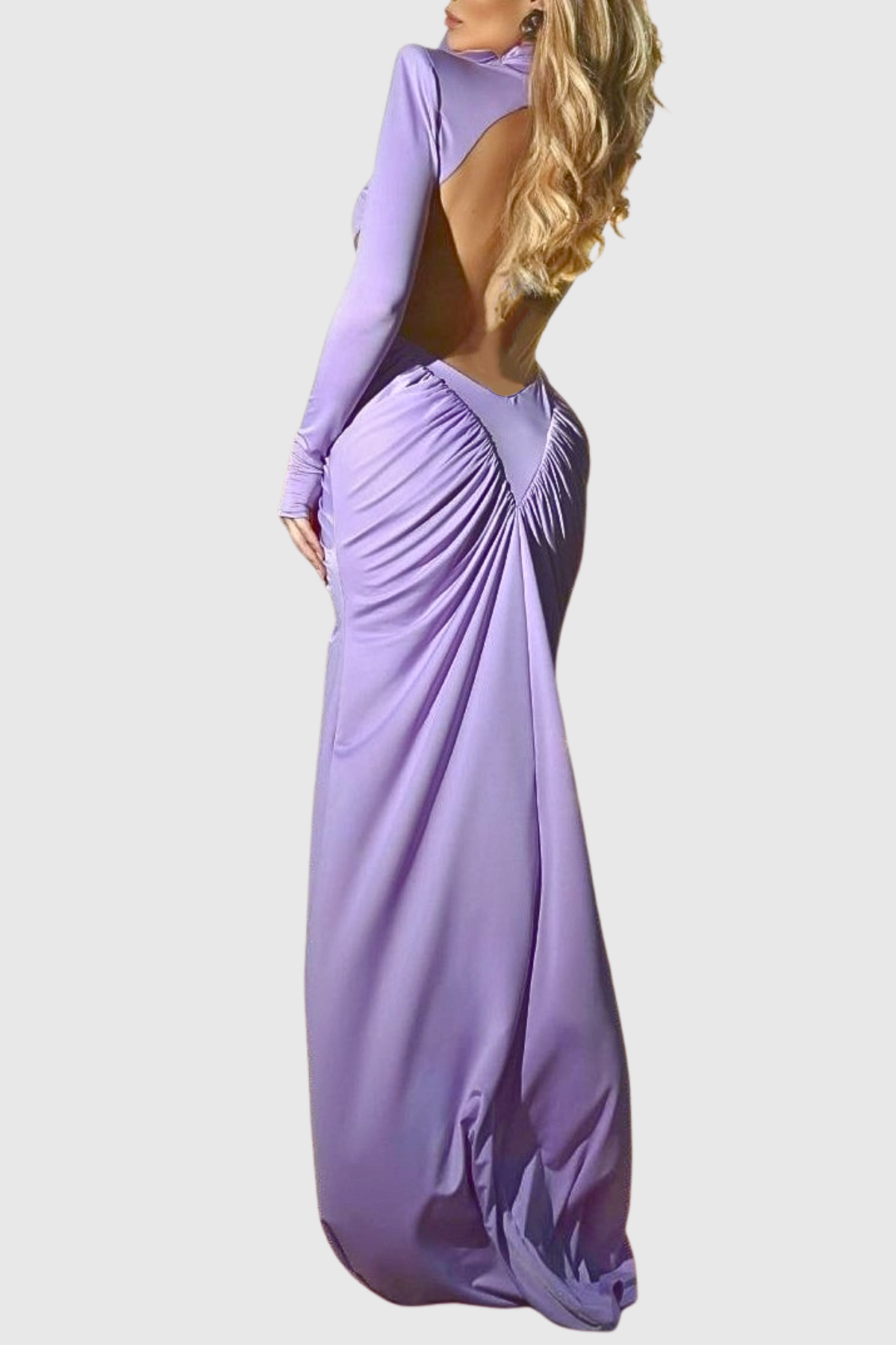 Azizi Ruched Cutout Maxi Dress - Purple
