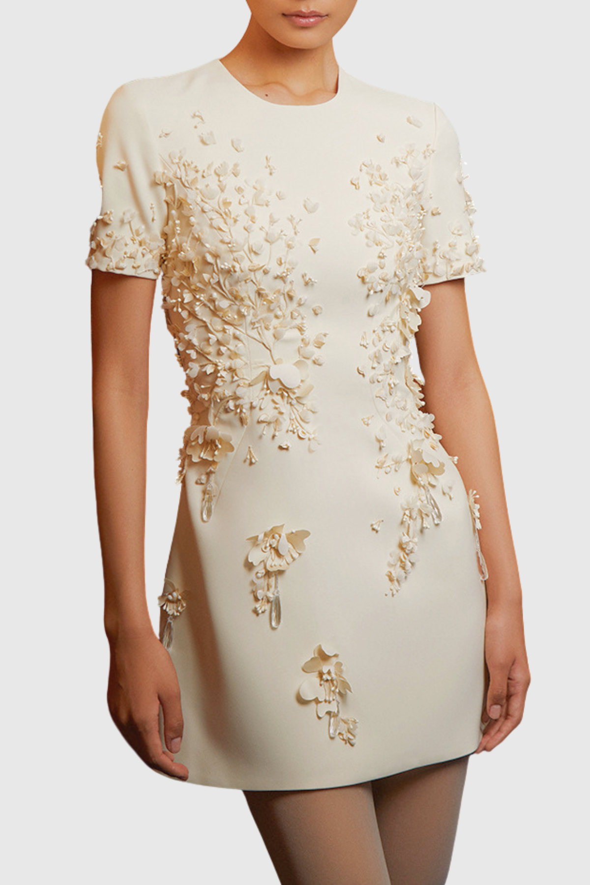 Baraka Floral Appliqué Mini Dress