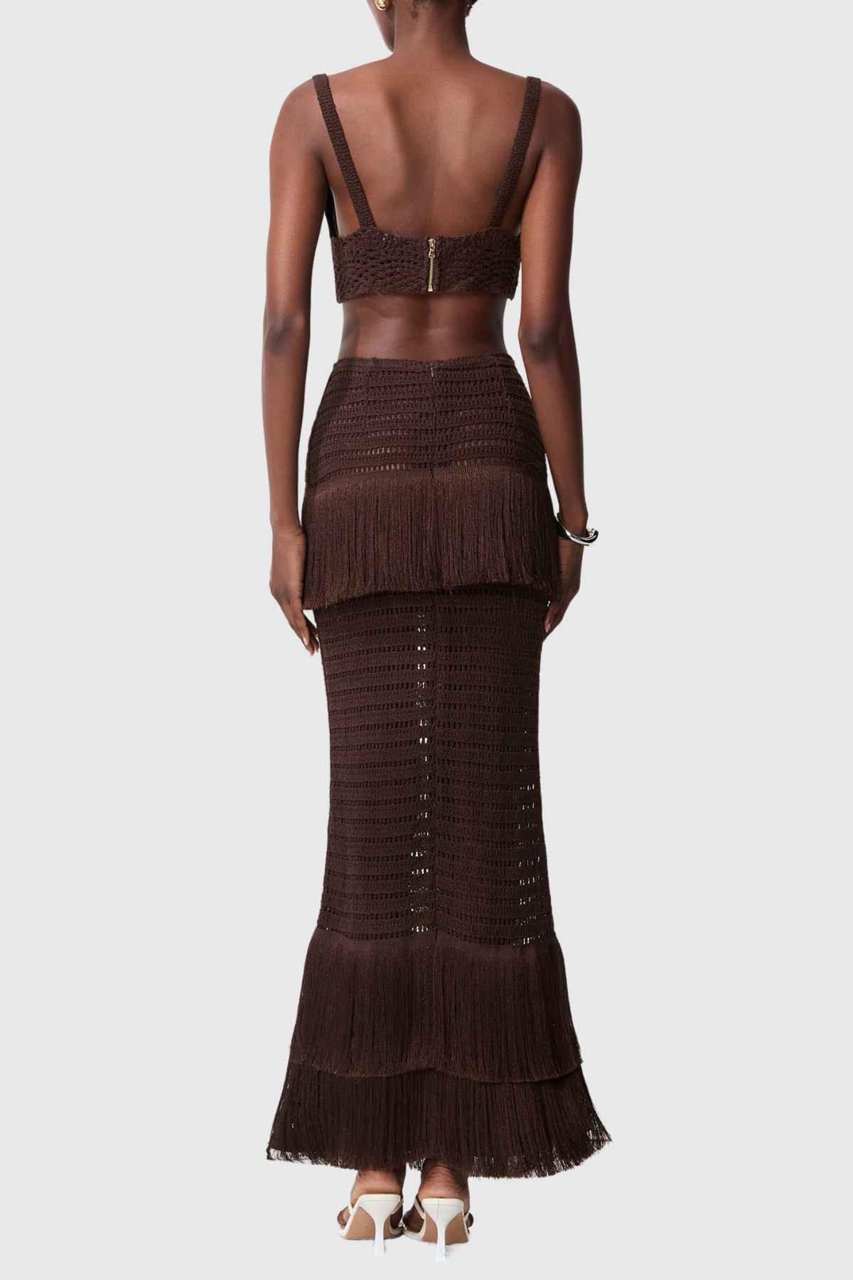 Beanne Crochet Top & Fringe Maxi Skirt Set