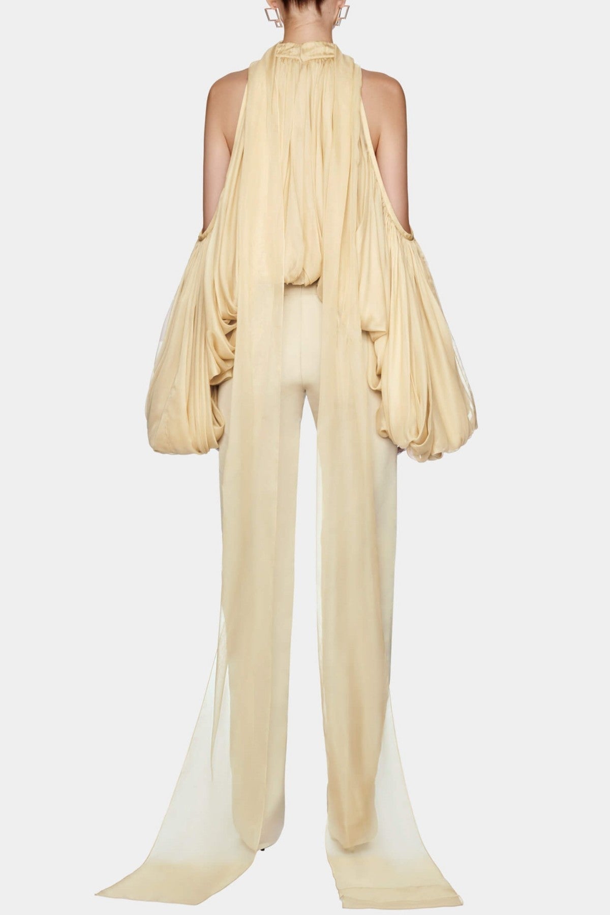 Benico Ruched Cutout Top - Yellow