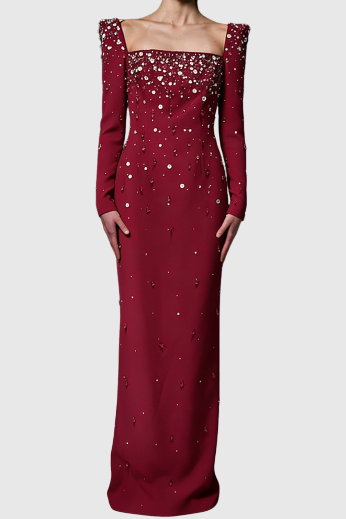 Bentla Crystal Embellished Maxi Dress - Wine