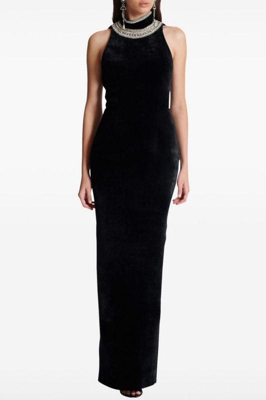 Beopa Crystal Embellished Backless Maxi Dress