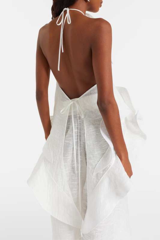 Beryl Wave Ruffle Top