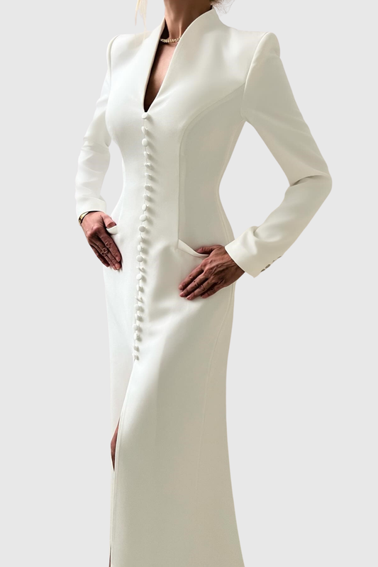 Bohama Buttoned Maxi Dress - White