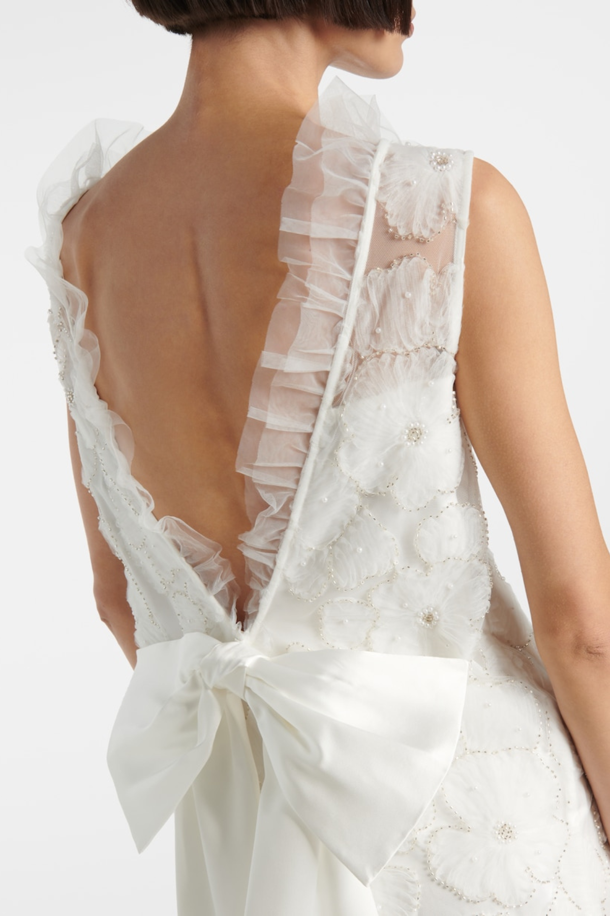 Bruina Floral Bow Backless Mini Dress