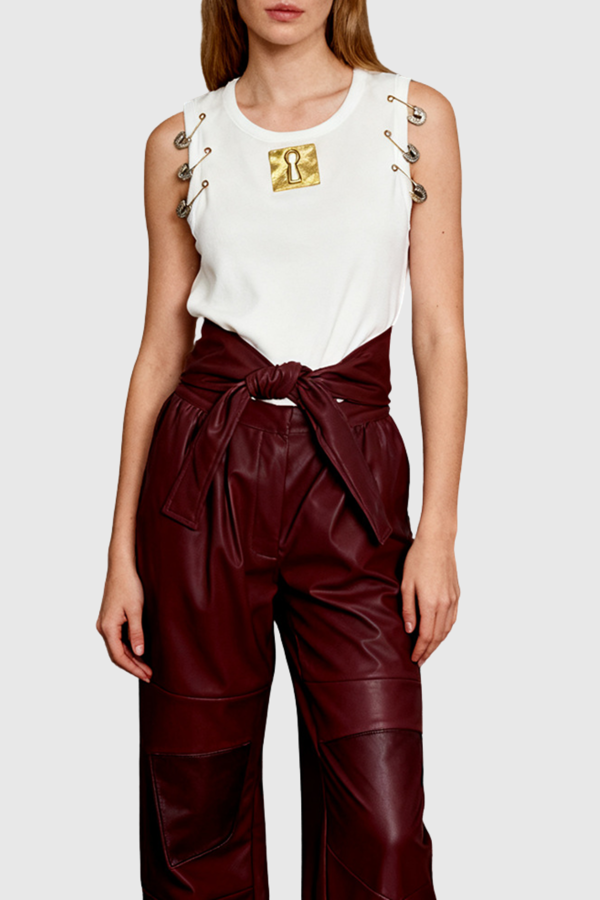 Bryce Kryhole Paperclip Top - White