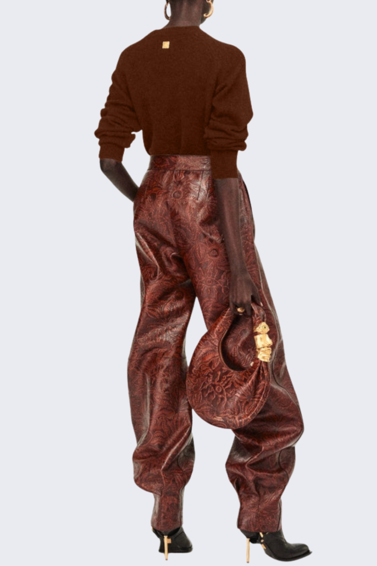 Bujara Embellished Knit Top - Brown