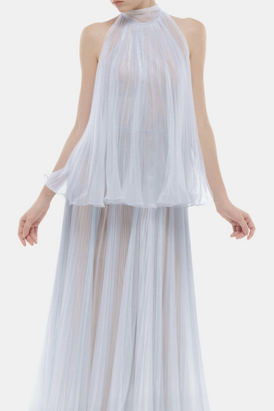 Cailyn Sleeveless Pleated Maxi Dress - Purple