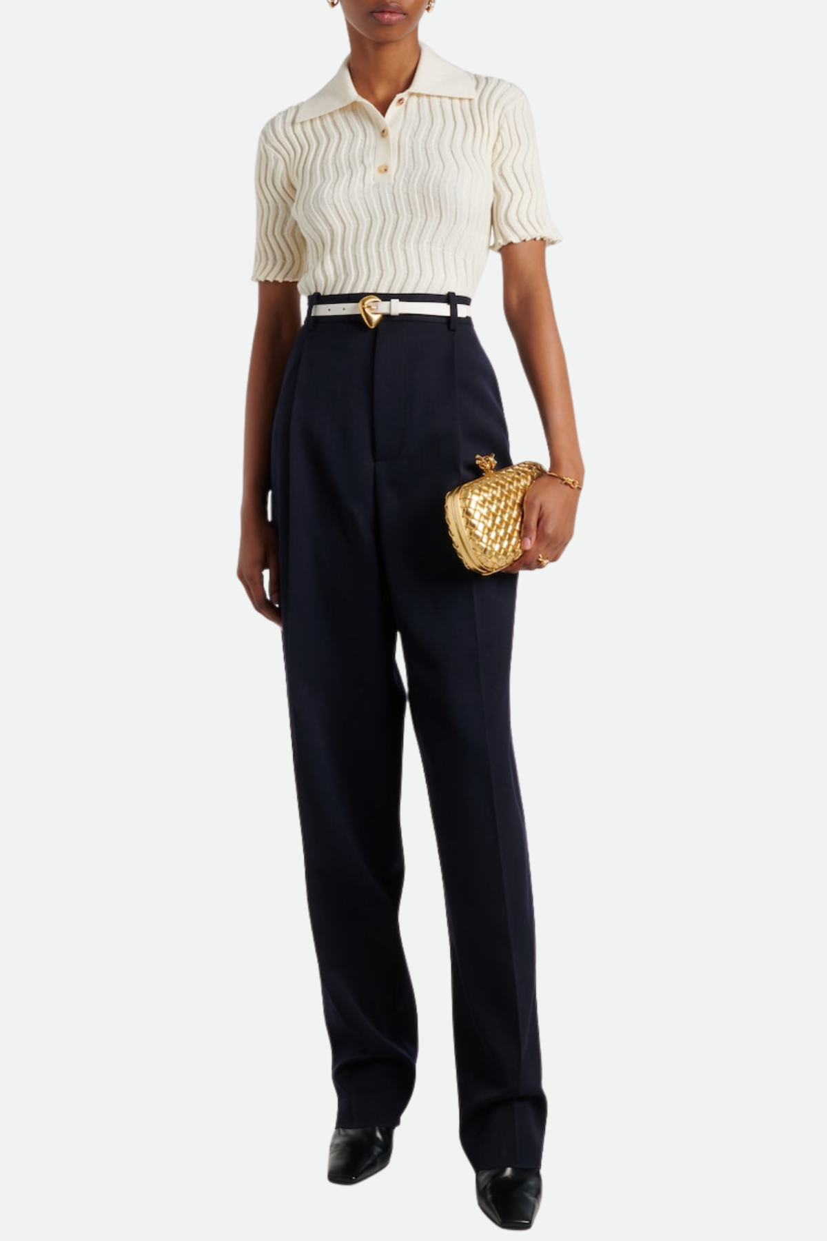 Capella Woven Knot Clutch - Gold
