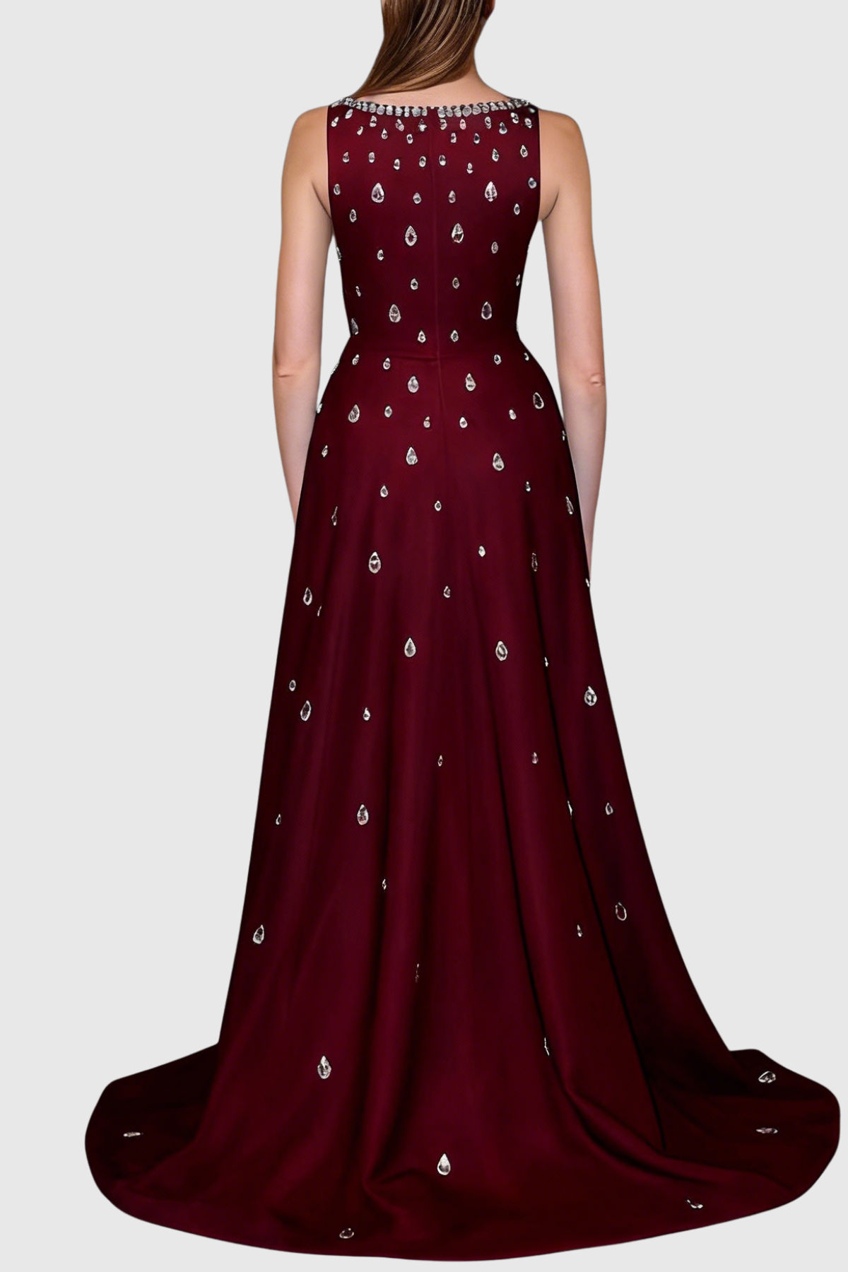 Celyn Crystal Embellished Maxi Dress - Wine