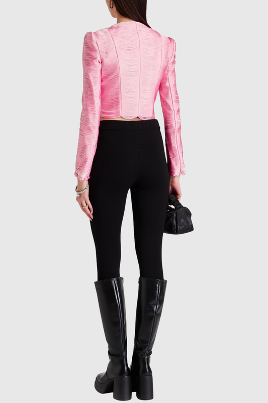 Charisa Fringe Jacket - Pink
