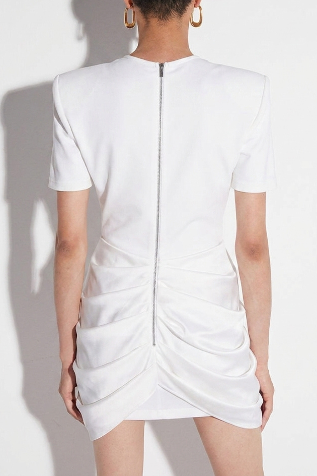 Chatria Metal Draped Mini Dress - White