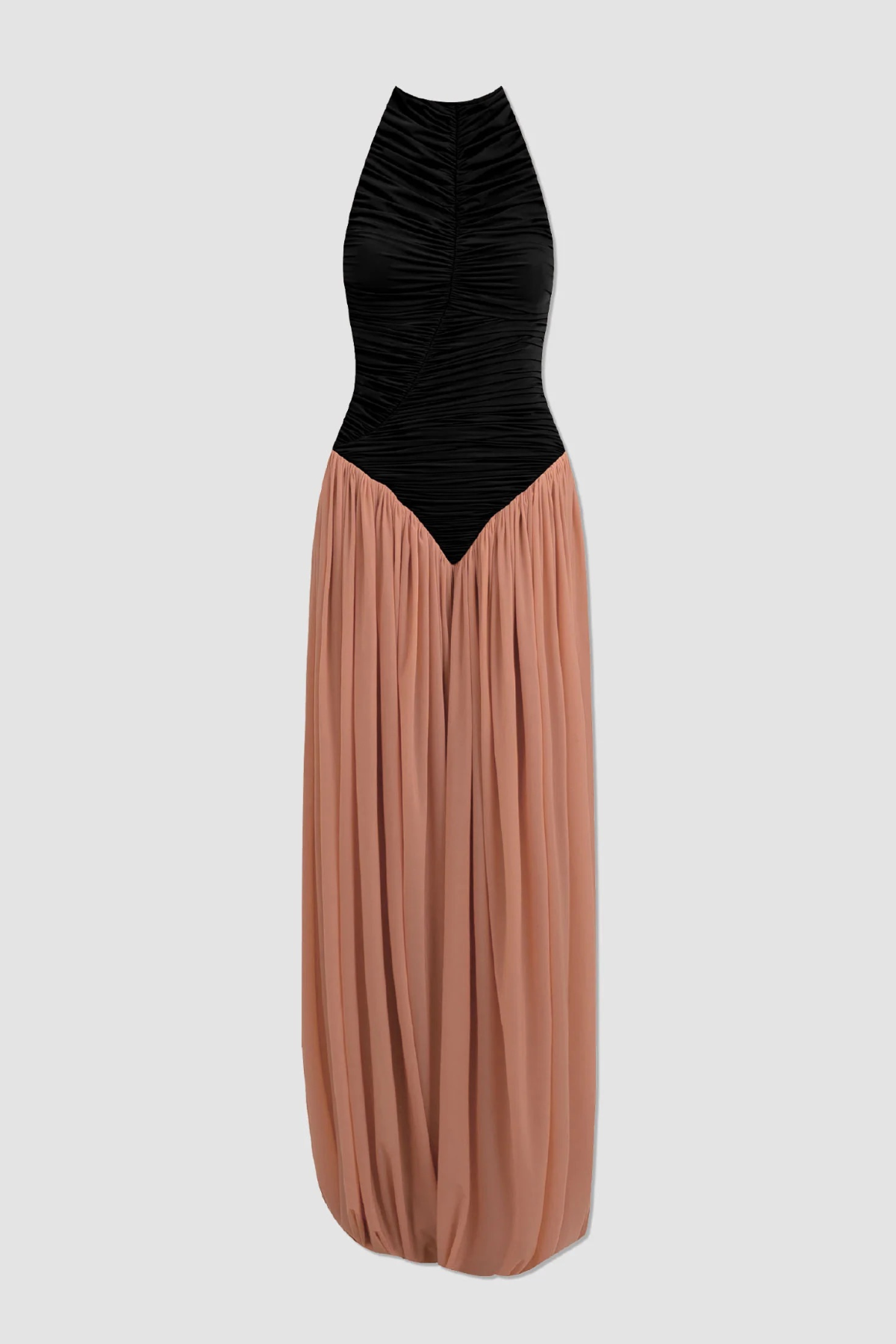 Claudette Halter Ruched Jumpsuit - Black