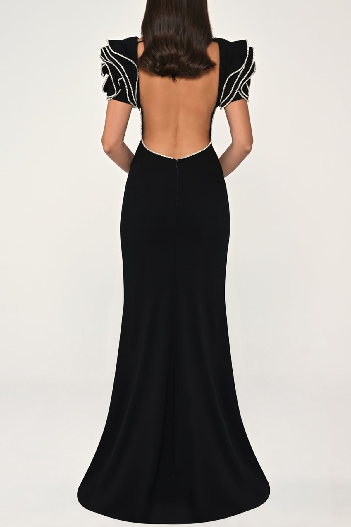 Cramoa Floral Sleeve Embellished Maxi Dress