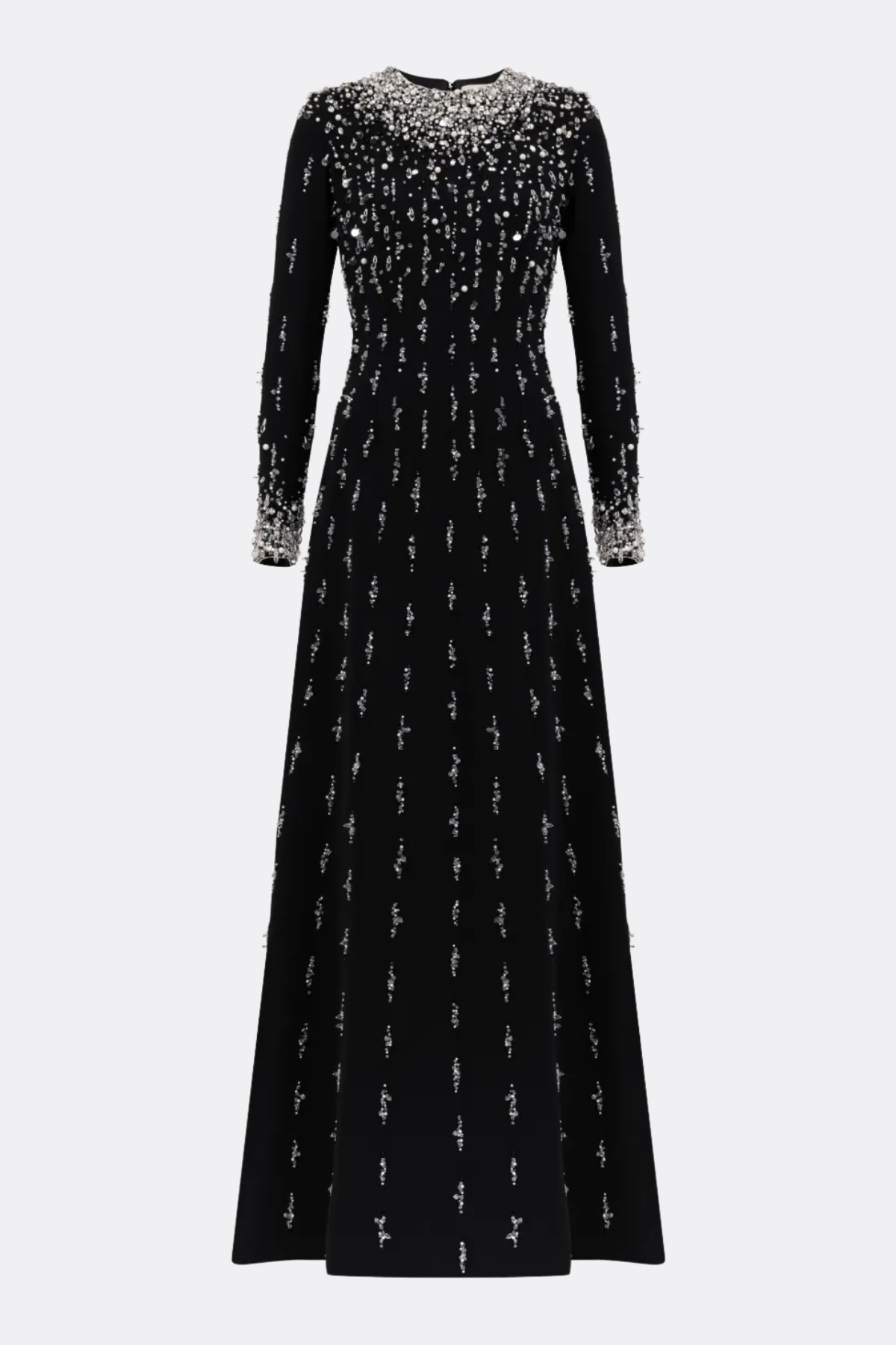 Daway Crystal Bead Embellished Maxi Dress - Black