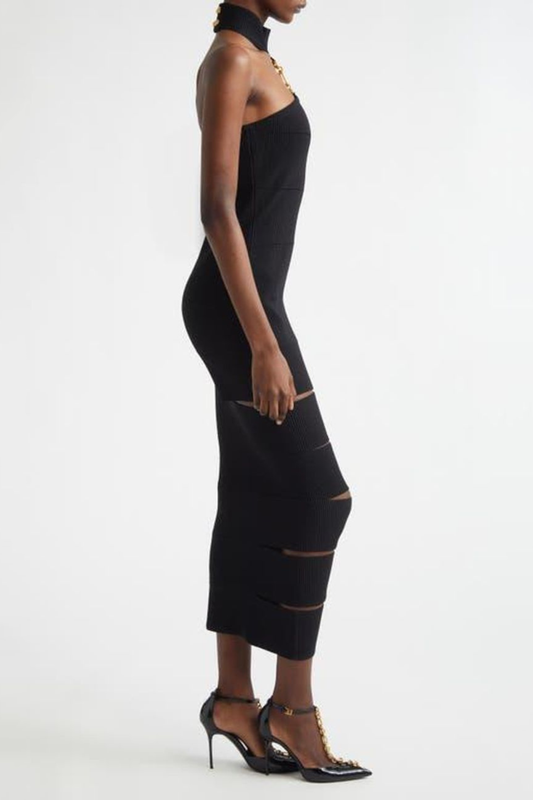 Decima Halter Cutout Midi Dress