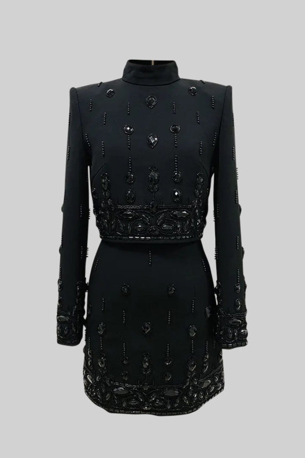 Deirda Diamante Embellished Two Piece Set - Black