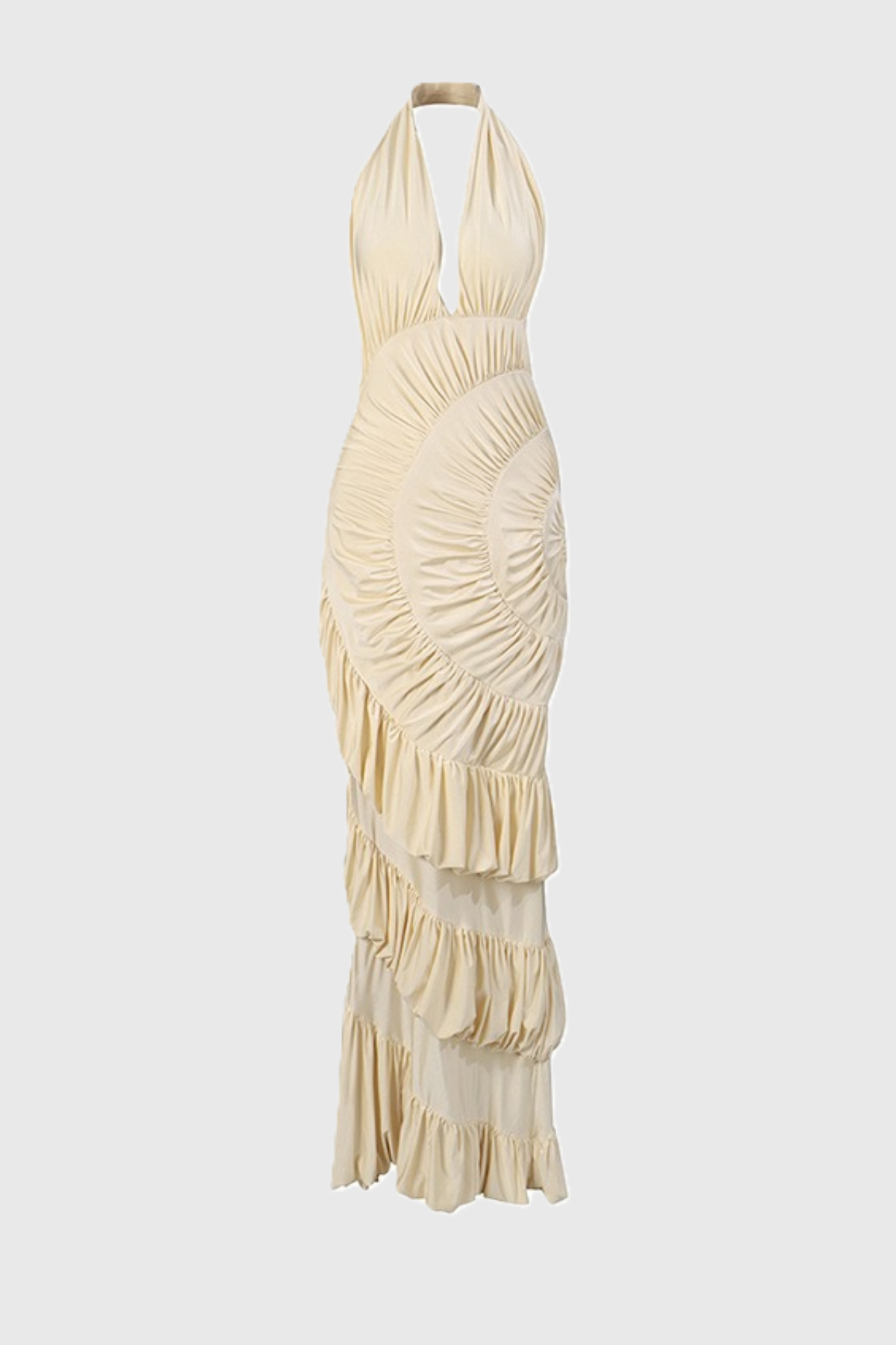 Dejana Halter Shirred Maxi Dress