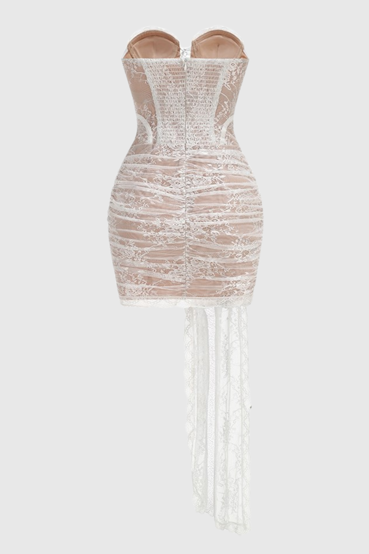 Delgado Lace Corset Strapless Mini Dress - White