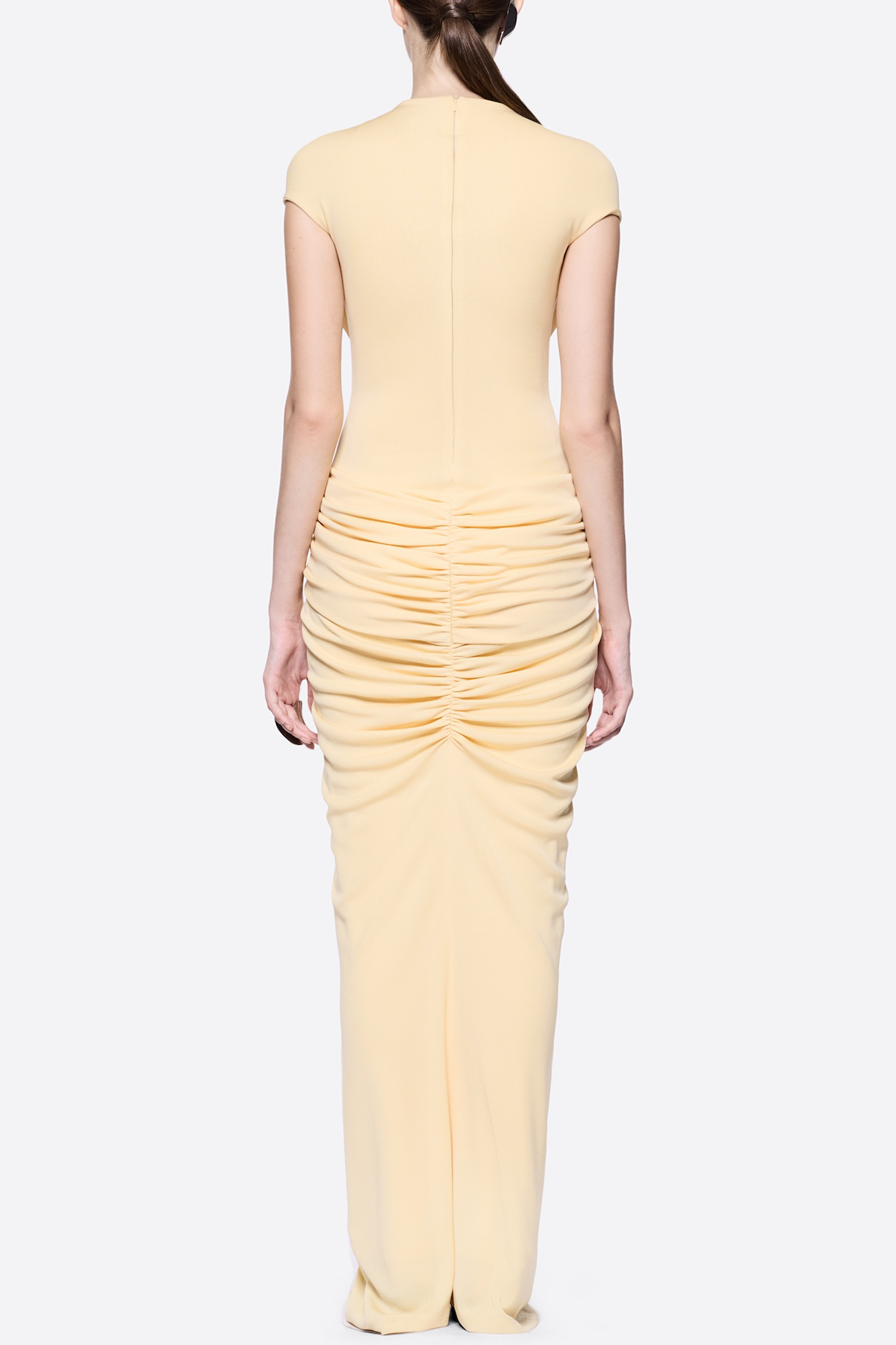 Denzel Cross-Over Slit Maxi Dress - Yellow