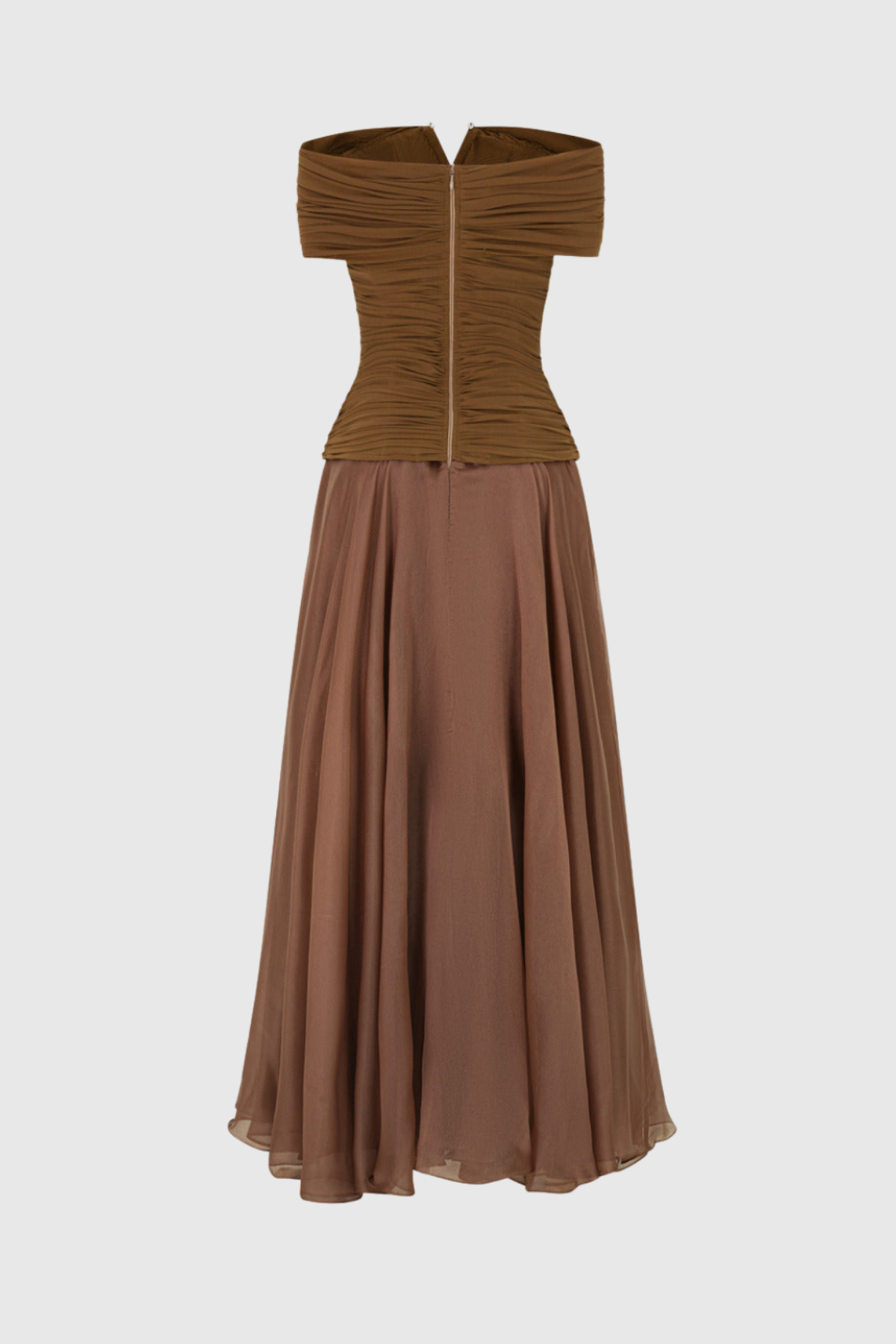 Dimitra Off Shoulder Ruched Maxi Dress