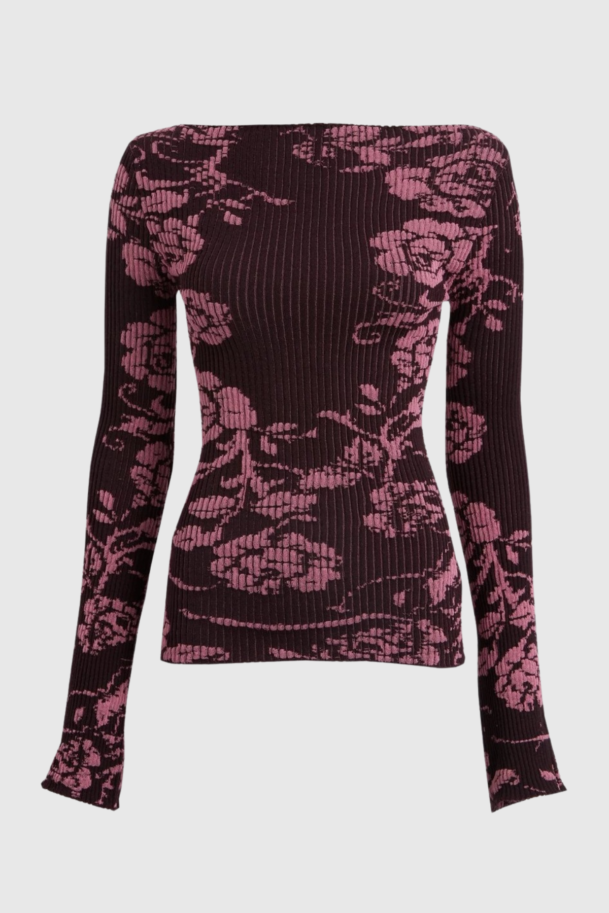 Dinoa Rose Long Sleeve Knit Top