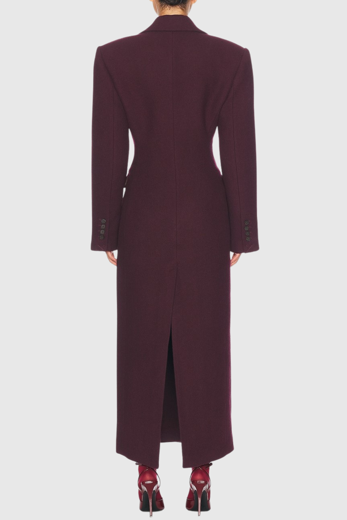 Disena Lapel Coat - Wine